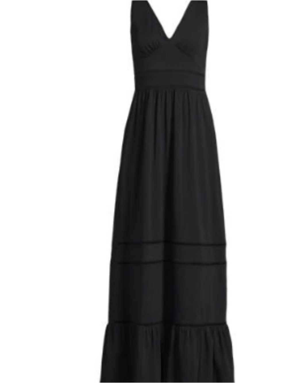Lands' End Black V-Neck Maxi Dress